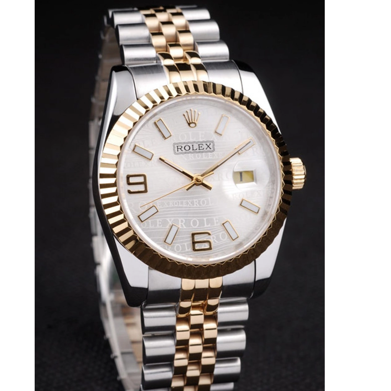 AAA Replica Watches 18k DateJust Dial Two Silver Steel Plated Stainless Gold Rolex 98084 Tone 0801